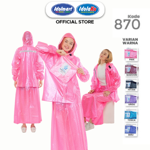IDOLMART Jas Hujan Plevia 870 Jaket Rok / Jas hujan wanita Rok 870  - Plevia Bekasi