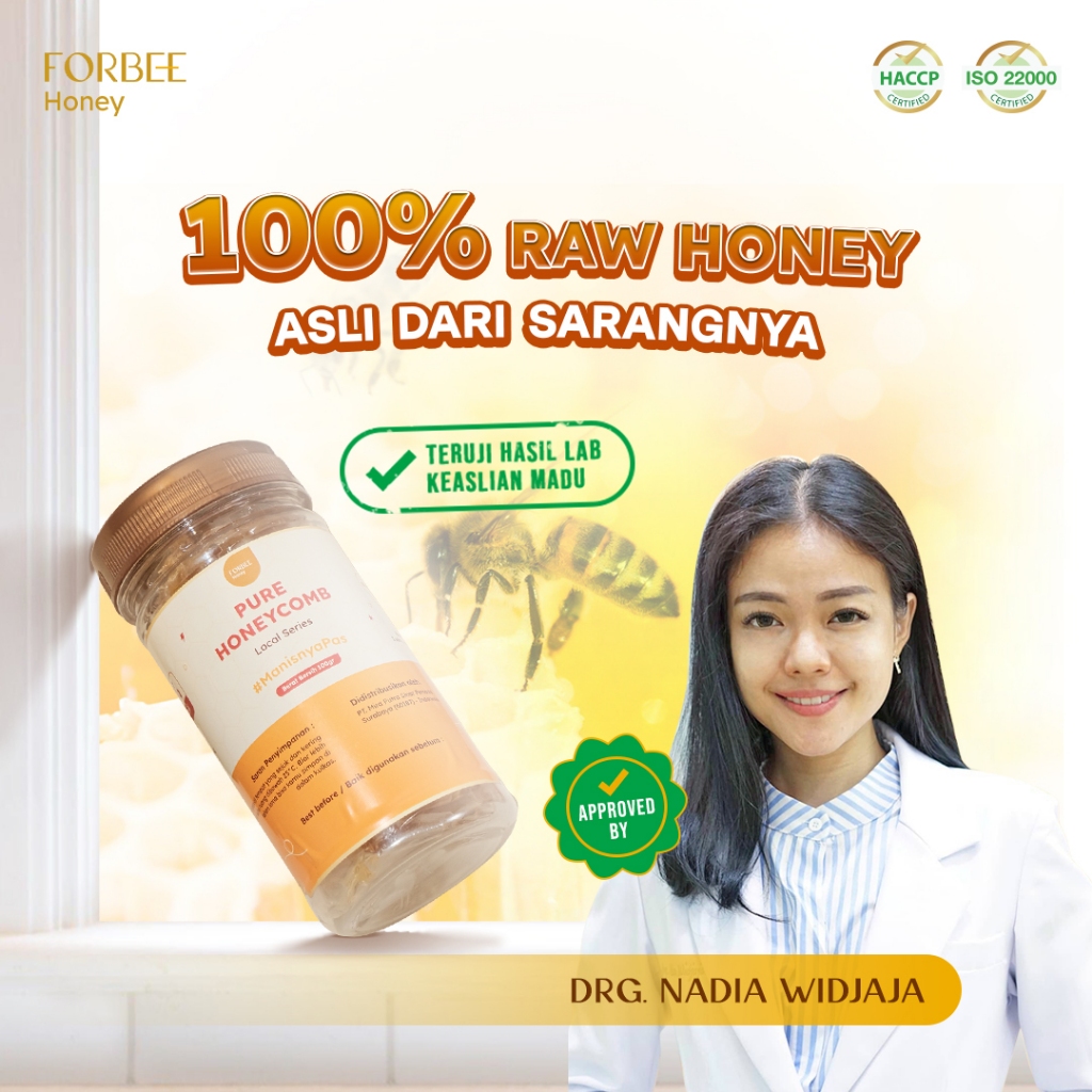 

Sarang Madu Forbee Honey 100gr | Raw Honeycomb #ManisnyaPas | Obat Sariawan dan Bau Mulut Alami