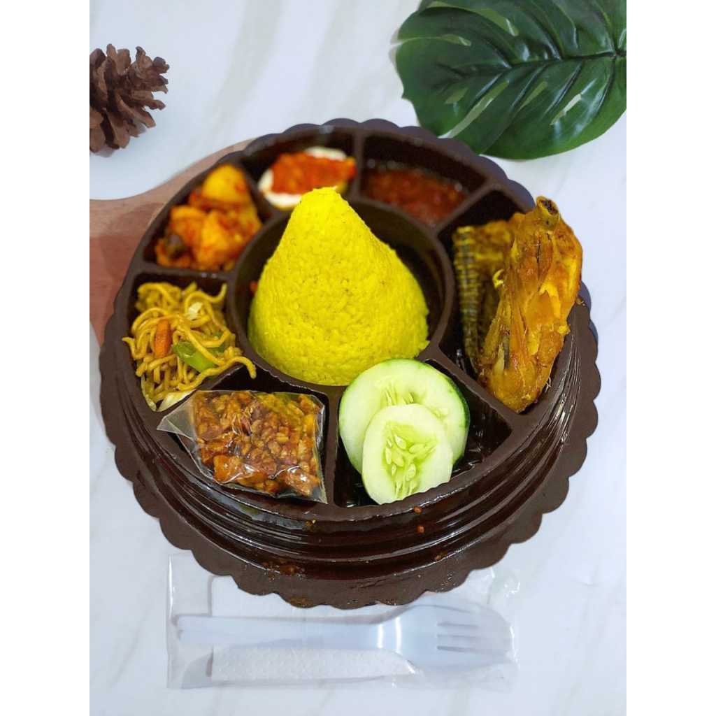 

Tumpeng Mini Komplit / TUMINI Nasi Kuning / Mika Bulat Sekat