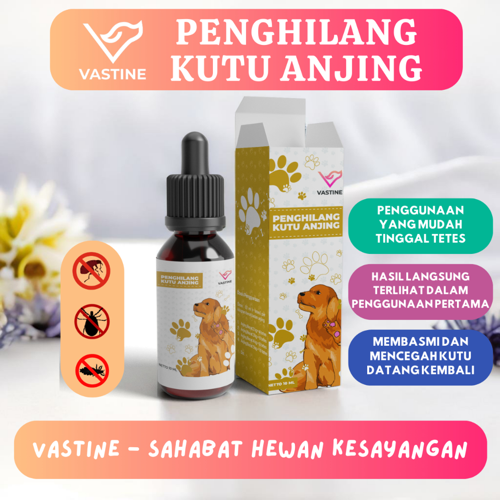 Vastine - Obat Kutu Anjing - Penghilang Kutu Anjing Membandel Ampuh - 10 ml