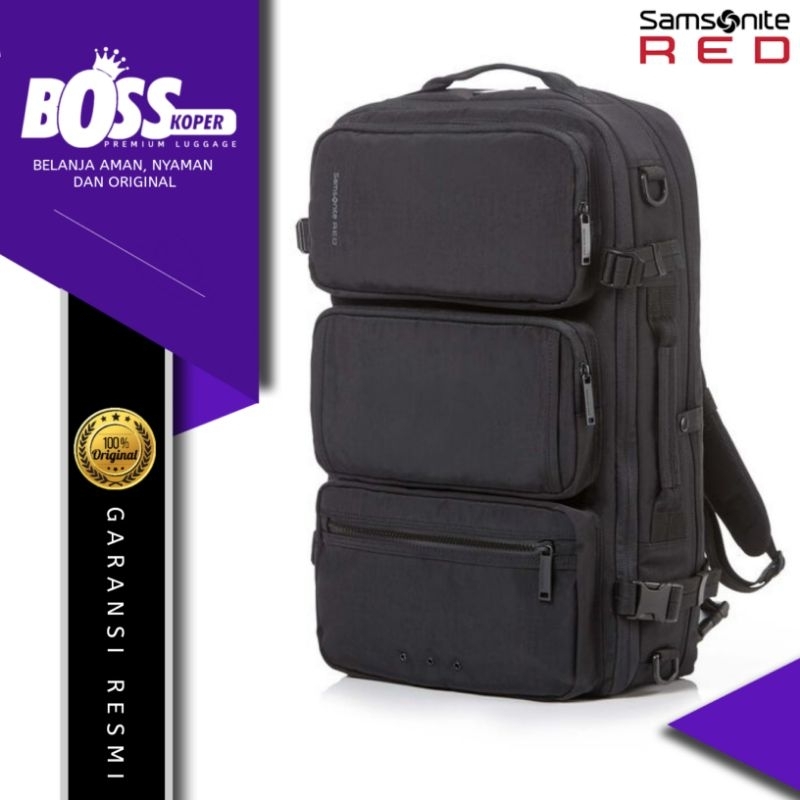 Ransel Pria SAMSONITE RED Backpack Bisa Jadi Duffle Travel Original