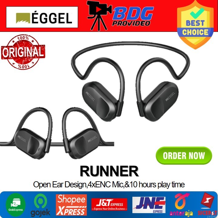 EGGEL RUNNER for SPORTS  / OPEN EAR Design Eggel Runner  IPX5+4xENC Microphones