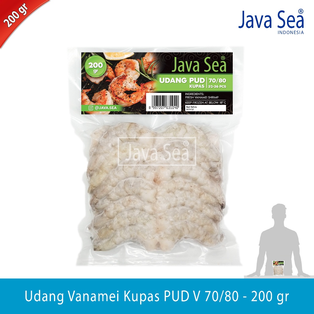

Udang Vanamei Kupas PUD V 70/80 pack 200gr Java Sea