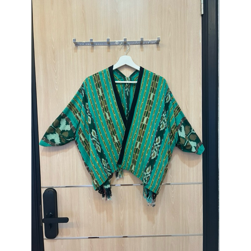 Blazer Hijau Tenun Wanita/ motif Tenun/ kain Tenun Wanita Hijau