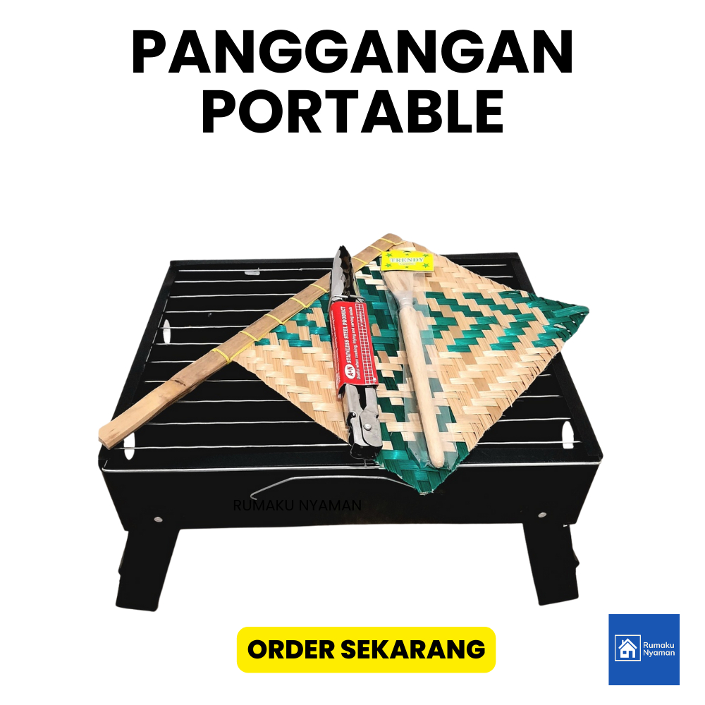 Panggangan Portable Bakaran Sate Ikan Ayam Sosis Bakar Arang