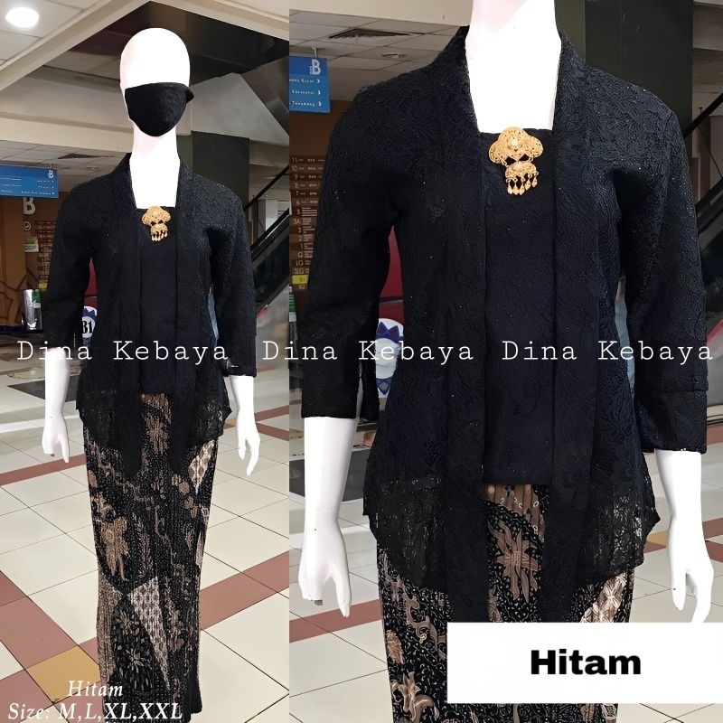Setelan Kebaya Brukat Kutubaru Wanita Modern Kebaya Pesta Remaja Kekinian Atasan Kebaya Kartini Set 