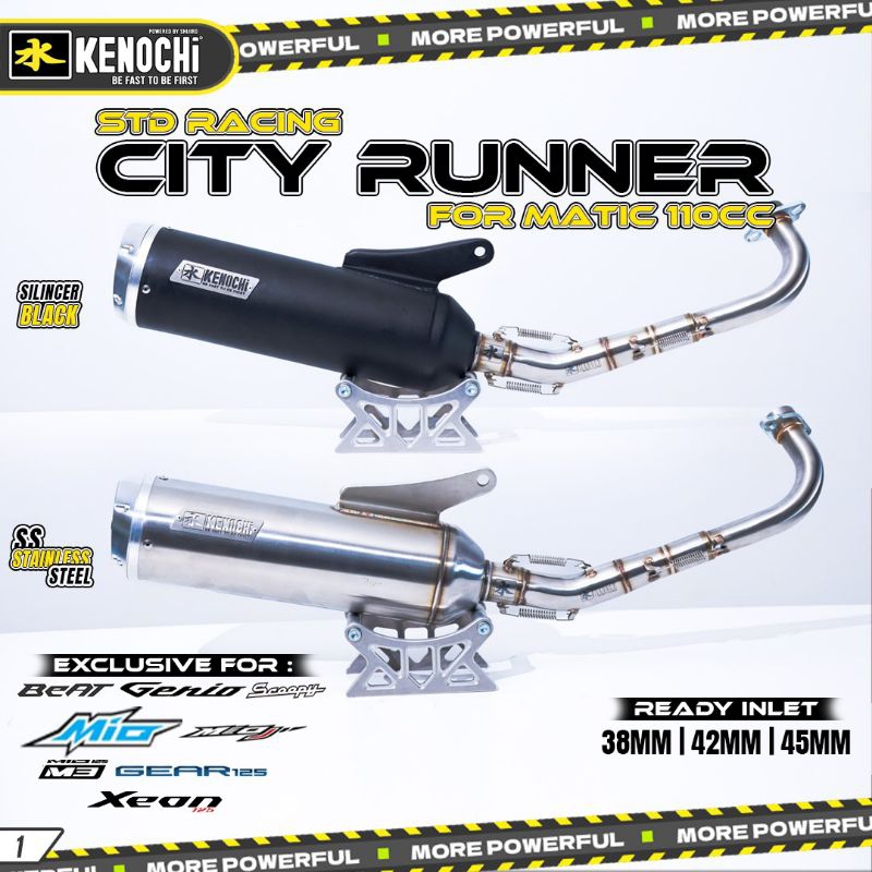 Knalpot Shijiro Kenochi Standar Racing Type City Runner Mio Beat Scoopy Genio Mio 125 gear 125 Xeon 
