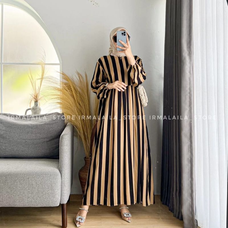 MIDI DRESS KATUN RAYON LD 110 cm MOTIF PREMIUM LONG TUNIK DRESS