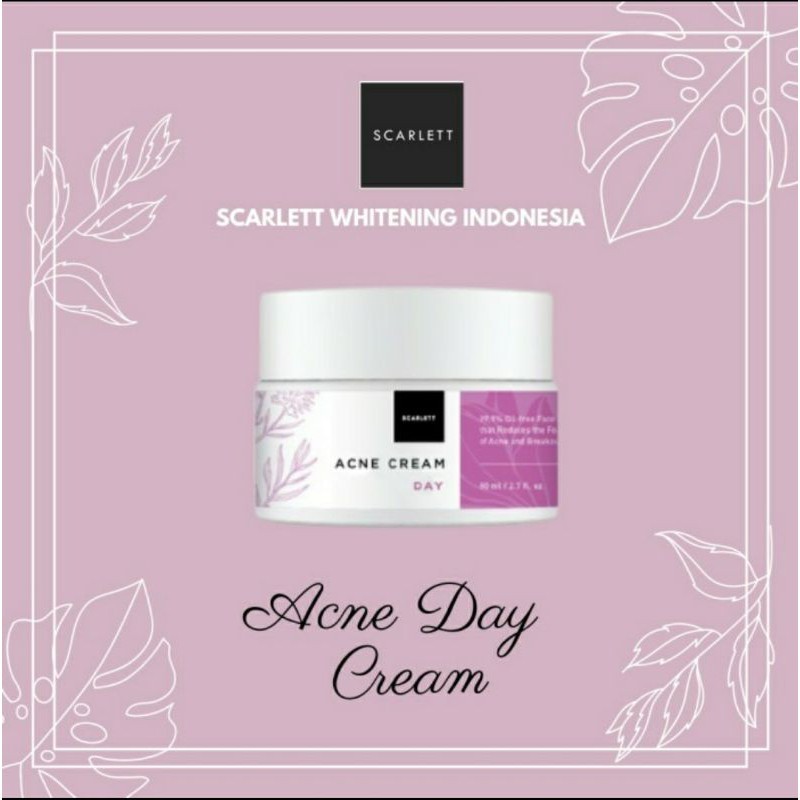 Scarlett Whitening Acne Day Cream Krim Pagi Penghilang Perawatan Jerawat Ampuh Atasi Hingga Bekasnya