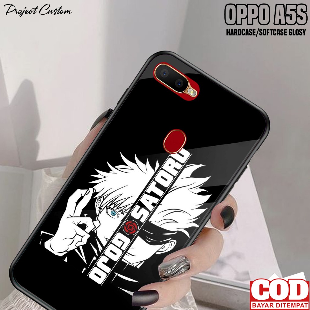 Case Oppo A5S - Casing Hp Oppo A5S Motif ( GOJO ) - Softcase Glass Kaca - Kondom Hp - Cassing - Peli