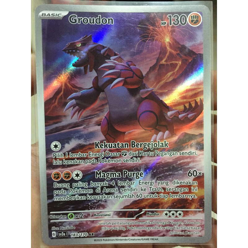 KARTU POKEMON GROUDON AR INDONESIA HOLO