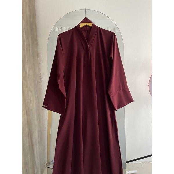 Baju Gamis Abaya Polos Wanita Modern Mewah Dan Elegan Terbaru Abaya Turkey Turki Warna Maroon Simple Dan Elegan