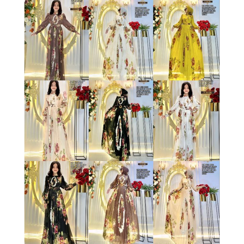 Gamis Couple Ibu & Anak Ceruty Bungan Cantik Ori SHR