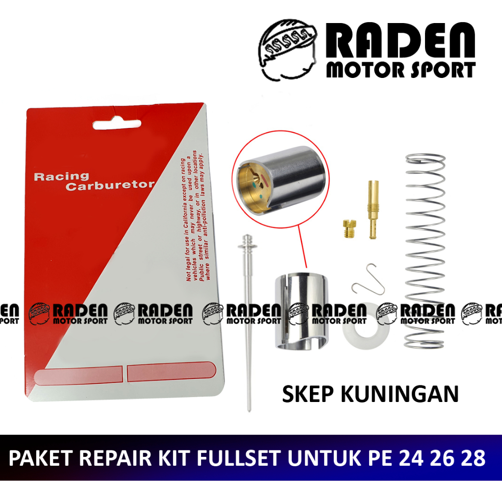 (BISA COD) PAKET FULLSET PISTON SKEP KARBURATOR PE 24 26 28 30 KUNINGAN COPPER TEFLON SKEP HITAM KAB