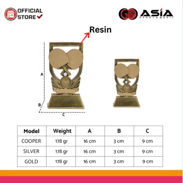 Trophy Pingpong Raisin HX-1857 | Cup Pingpong | Piala