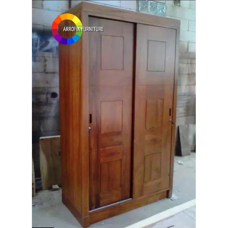 Lemari pakaian jati 2 pintu jepara
