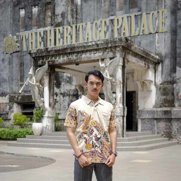 KLAMBEN Kaos Kerah Batik Dewasa Premium Peksi Kawung Coklat Susu