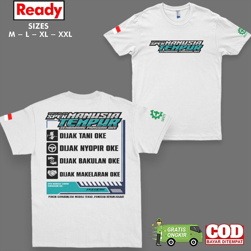 Kaos Manusia Spek Tempur -  Baju Manusia Spek Tempur - Cutton Combed 30s - Murah