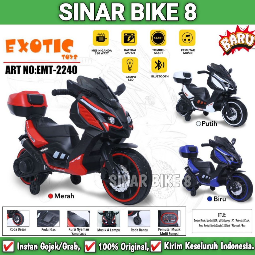 Motoran Aki EXOTIC EMT 2240 Mainan Anak Nmax Xmax Rechargeable