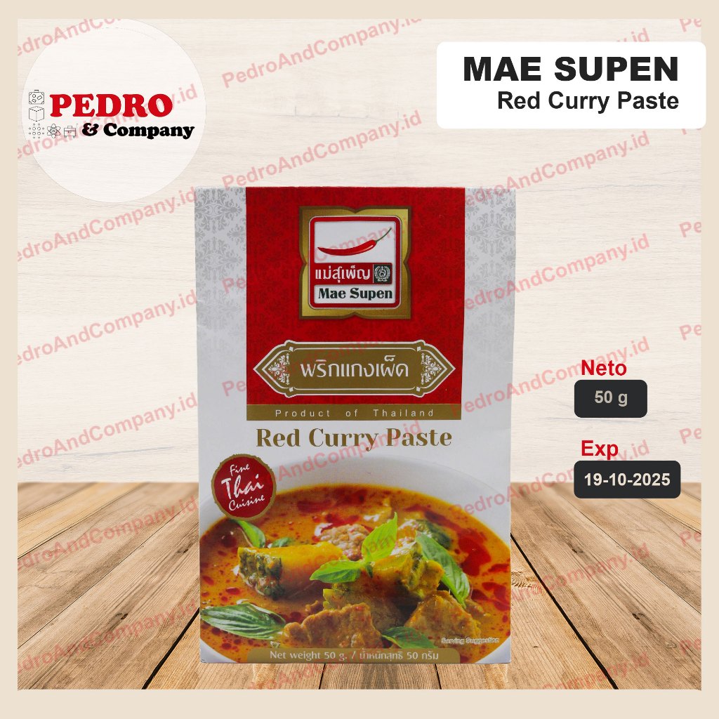 

Mae supen red curry paste thai 50 gram - kari thailand merah
