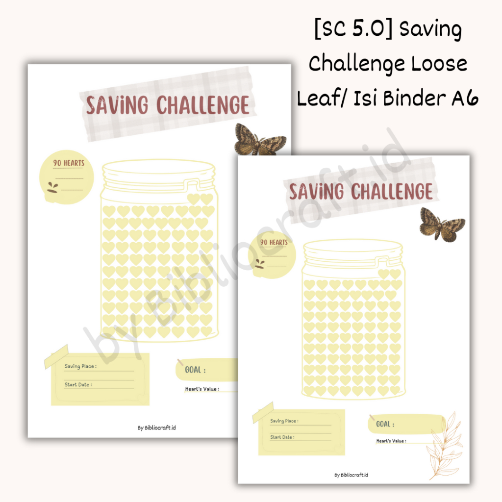 

[SC 5.0] Loose Leaf A6, A5 & B5 - Saving Challenge Kertas Binder - 1 Lembar