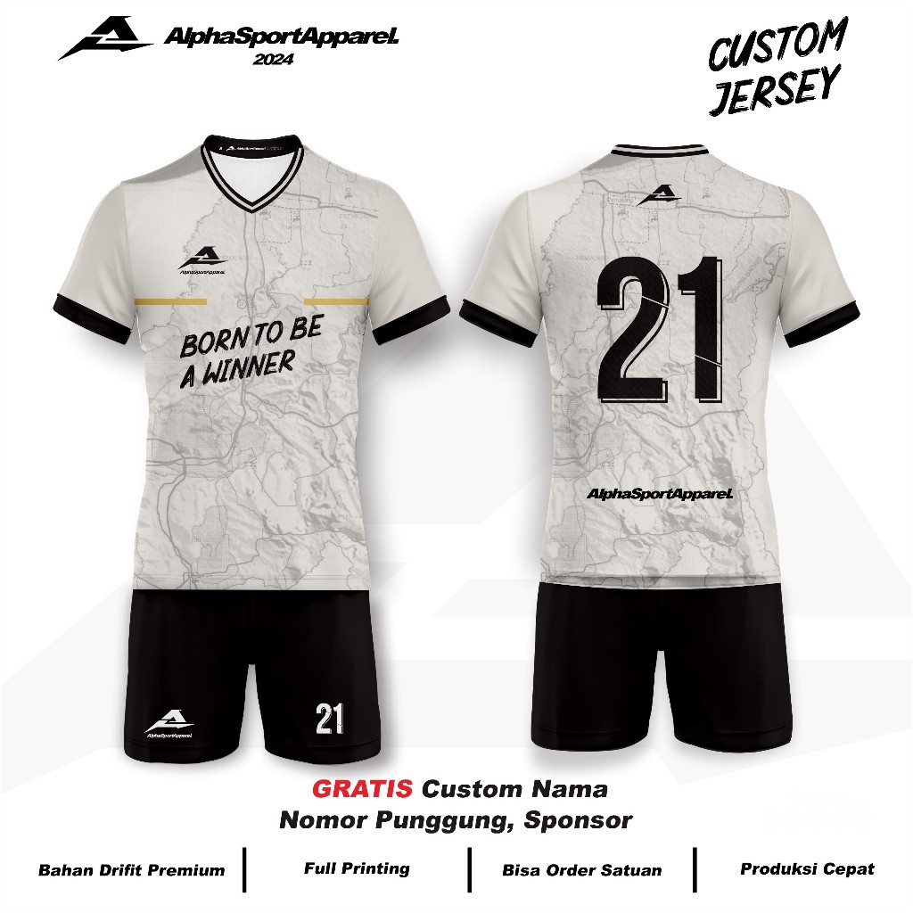 Jersey  Bola Futsal Voli Badminton 08 Motif White Map  Gratis Custom Logo Nama Nomor Warna Dasar  Fu