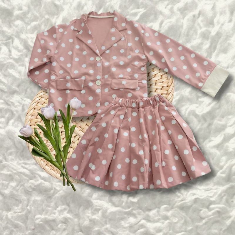 setelan jas rok import untuk anak perempuan