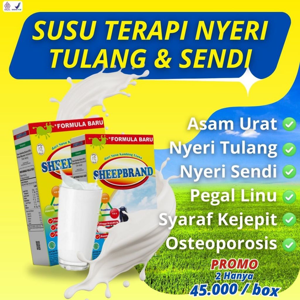 

Sheepbrand Tinggi Kalsium, Susu Kambing etawa bubuk, 12 Box Promo Khusus Reseller