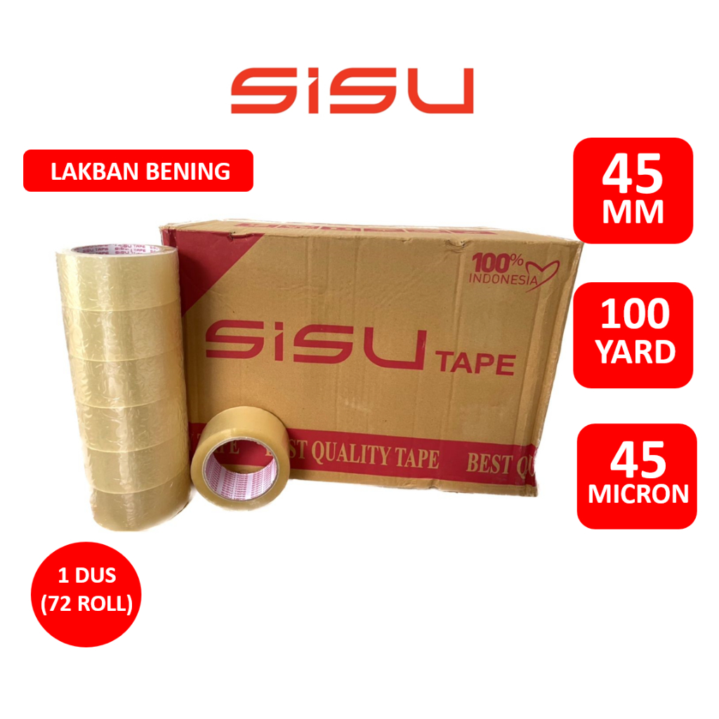 

1 DUS Lakban Bening SISU Tape 2 Inch 45 MM 100 YARD 45 MICRON
