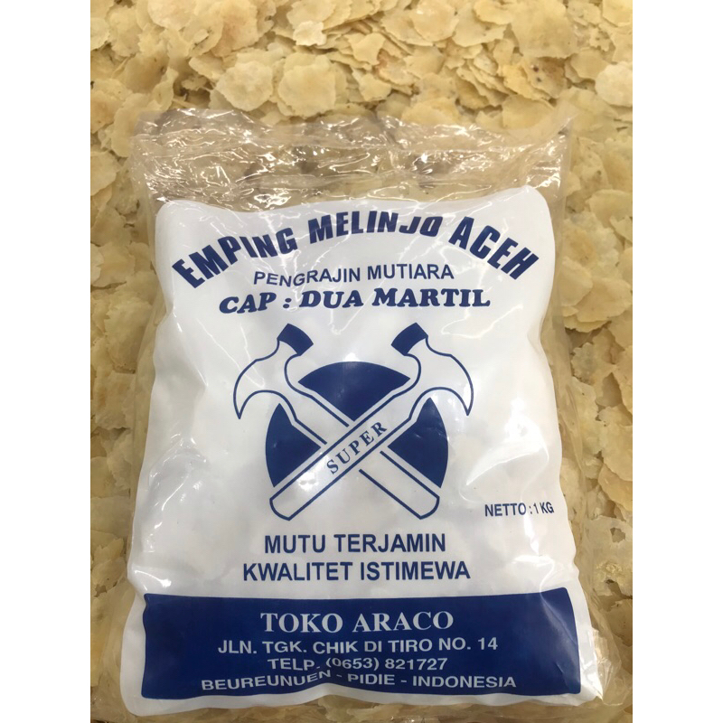 

EMPING BELINJO ACEH CAP DUA MARTIL 1 KG . EMPING ASLI ACEH