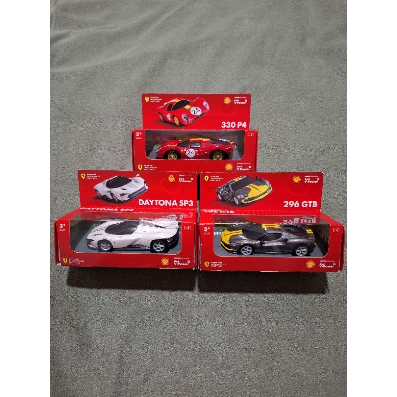 DIESCAST FERRARI SHELL, FERRARI 330 P4, FERRARI 296 GTB, FERARRI DAYTONA SP3