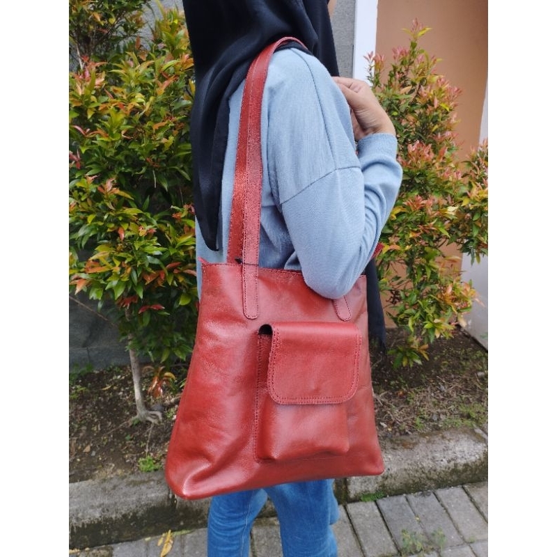 Tas kulit Sapi _Vanila Tote Bag