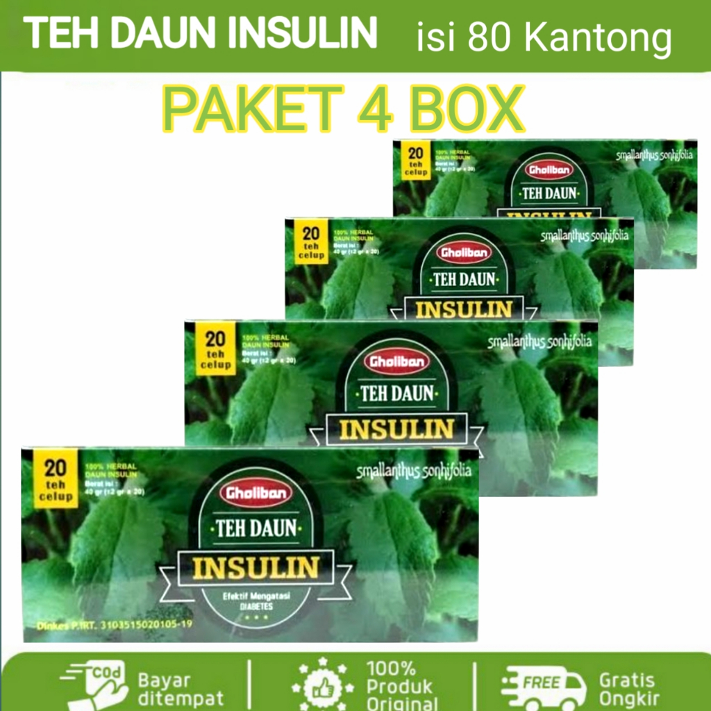 

[ PAKET 4 BOX ] Teh Celup Daun Insulin Gholiban