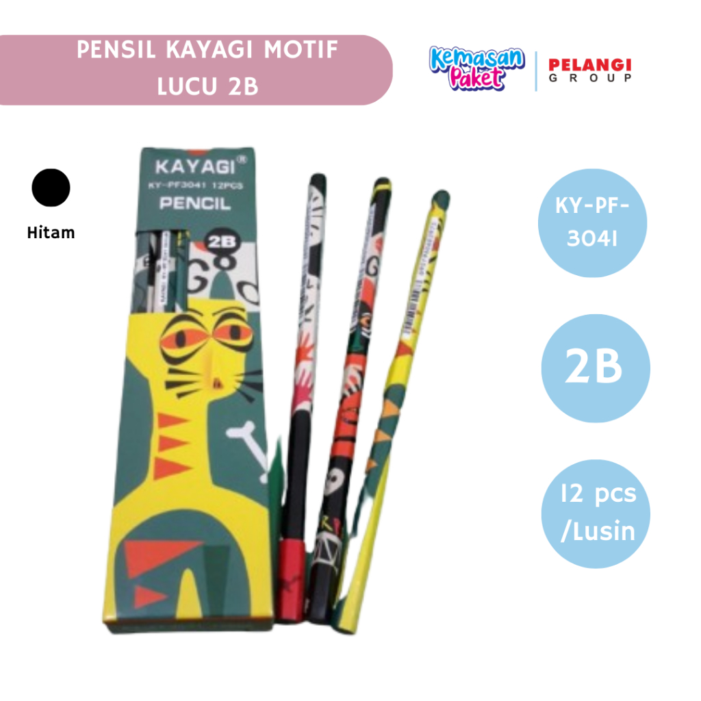 

PENSIL 2B KAYAGI KY-PF-3041 / PENSIL 2B FOR EXAM KAYAGI MOTIF LUCU