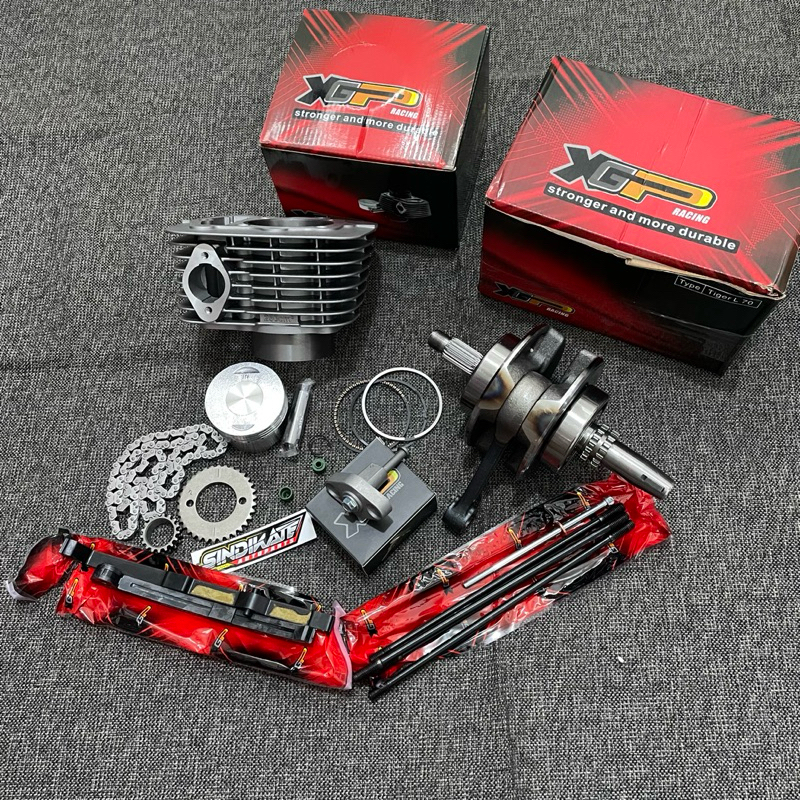 Paket Bore UP Tiger Stroke UP tiger 250cc PNP CB GL MP Tiger Set stelan kampart baja Kruk as Langkah