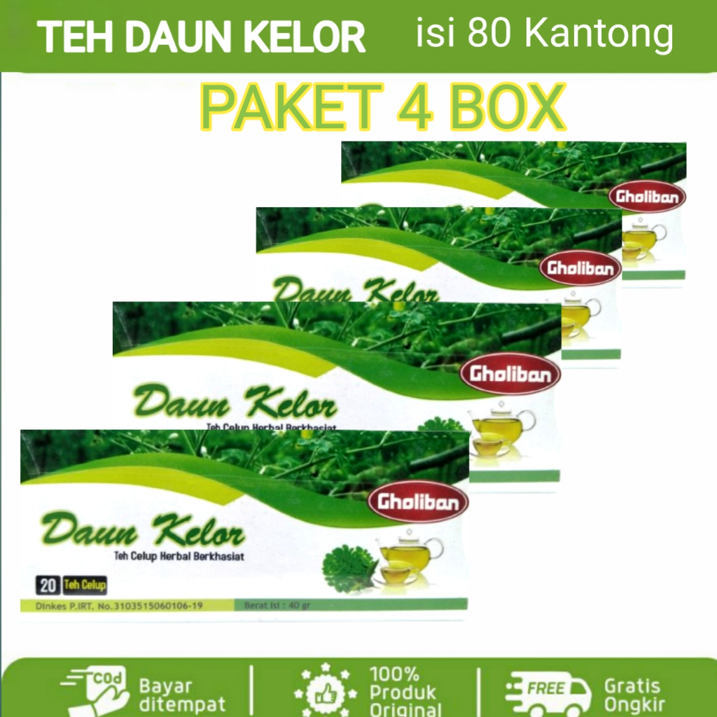 

[ PAKET 4 BOX ] Teh Celup Daun Kelor Gholiban