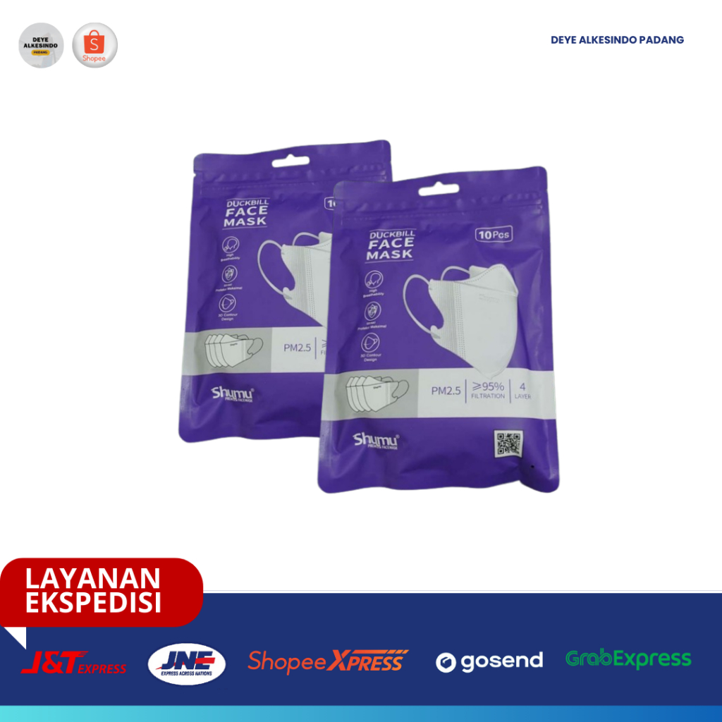 MASKER SHUMU DUCKBILL UNGU ISI 10PCS