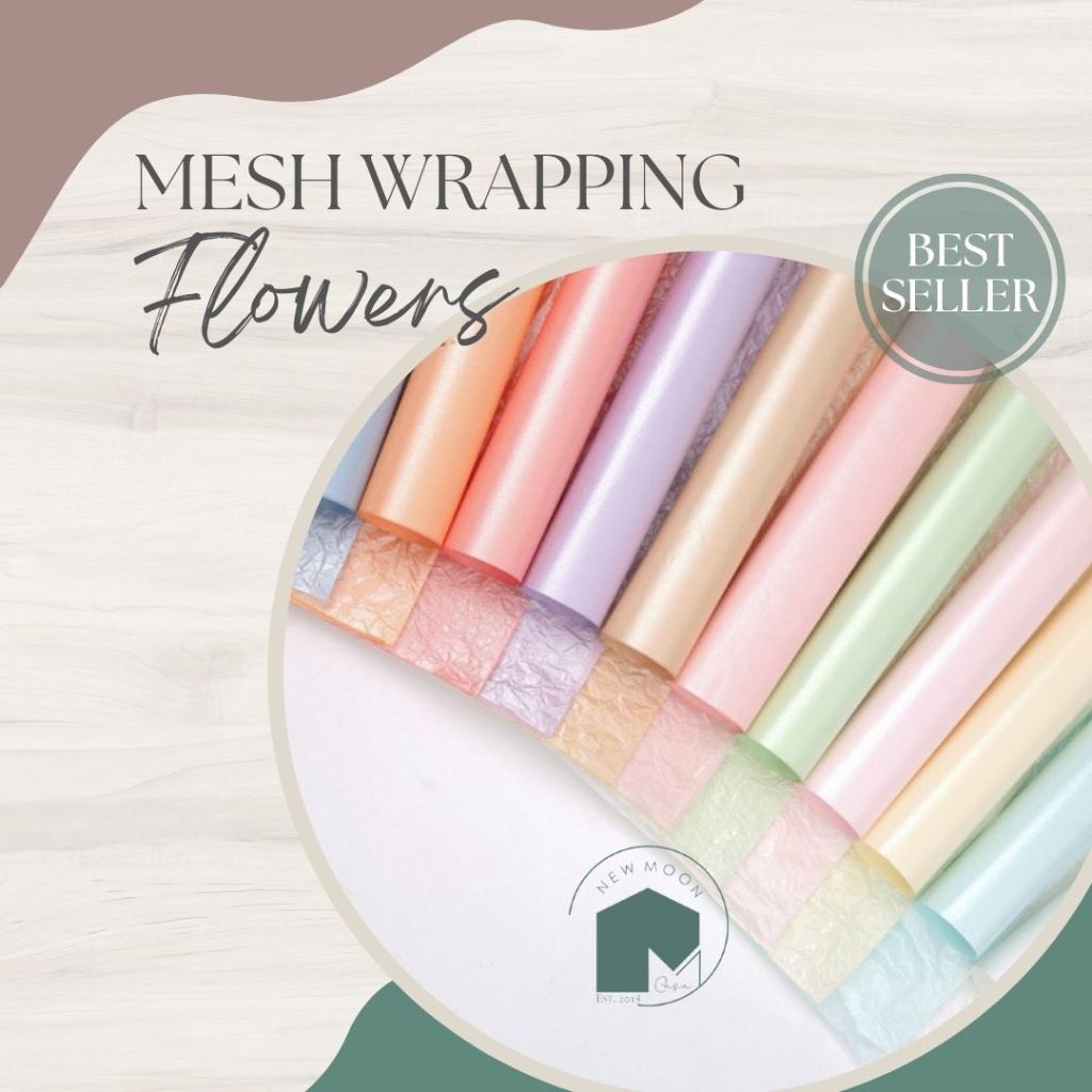 

Flower wrapping PEARL PEAR SYDNEY buket SHELL CRINKLE cellophane paper kerang bouquet paper wrap buket korea