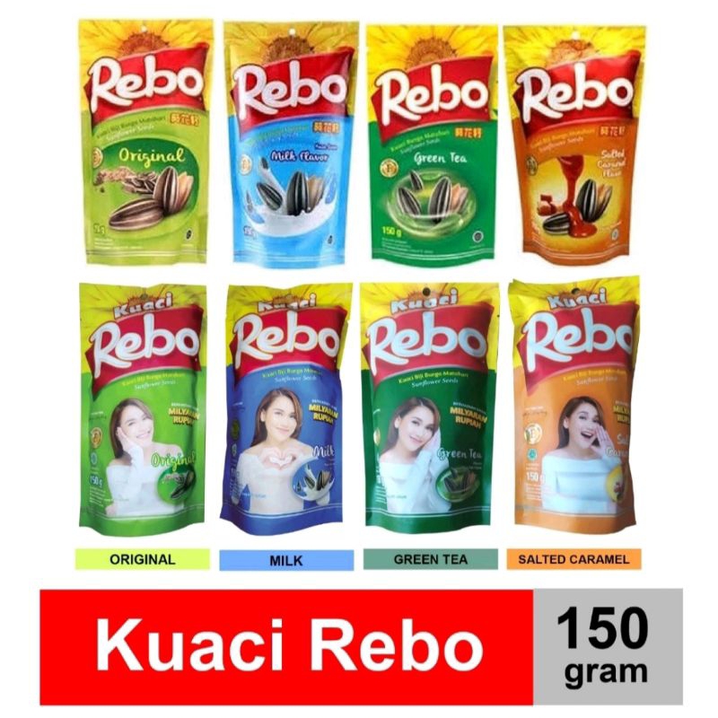 

KUACI REBO Kuaci Biji Bunga Matahari Milk/Green Tea/Salted Caramel 150gr