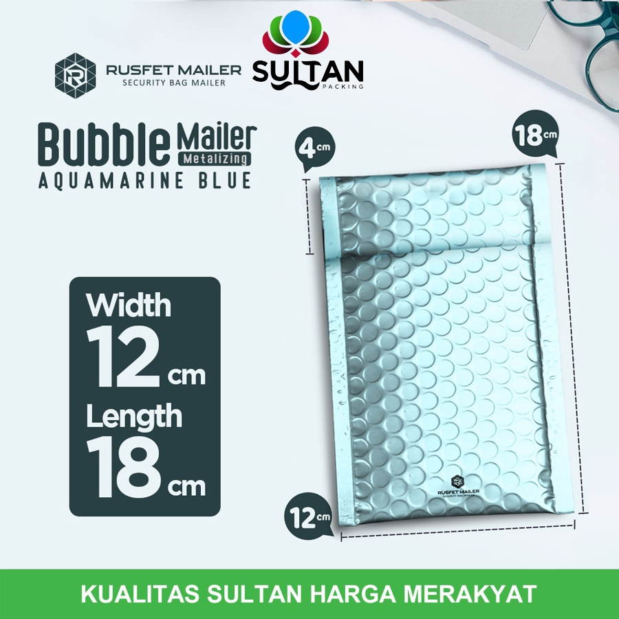 

AMPLOP BUBBLE MURAH|BUBBLE MAILER|BUBBLE PACKING LIGHT BLUE METAL12x18