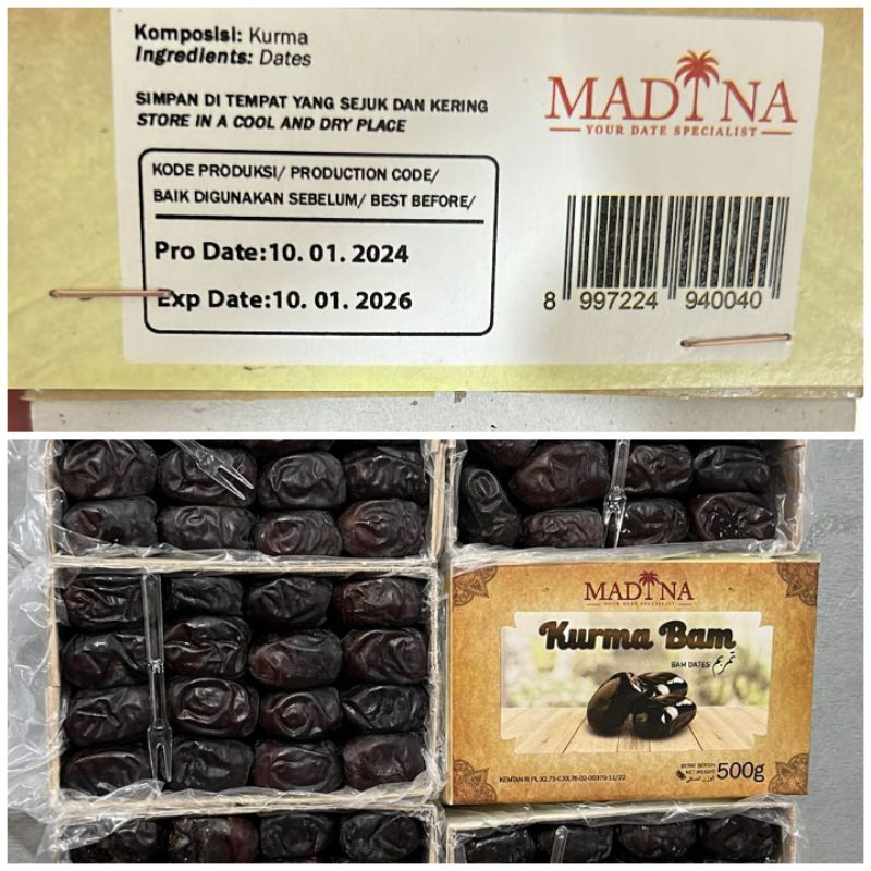 

[BEST SELLER] Kurma Bam Madina Asli Manis Legit || Kurma Madu Hitam 500gram