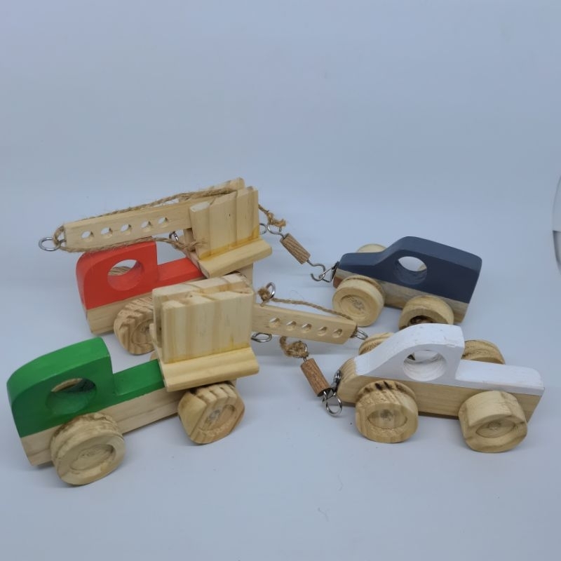 Mobil Kayu Mainan Hiasan Rak dan Meja