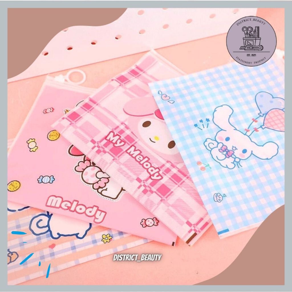 

Pouch / Map Transparan Sanrio Edition Zipper Stationery Bag Multi Function Tas Zipper Multifungsi Sanrio