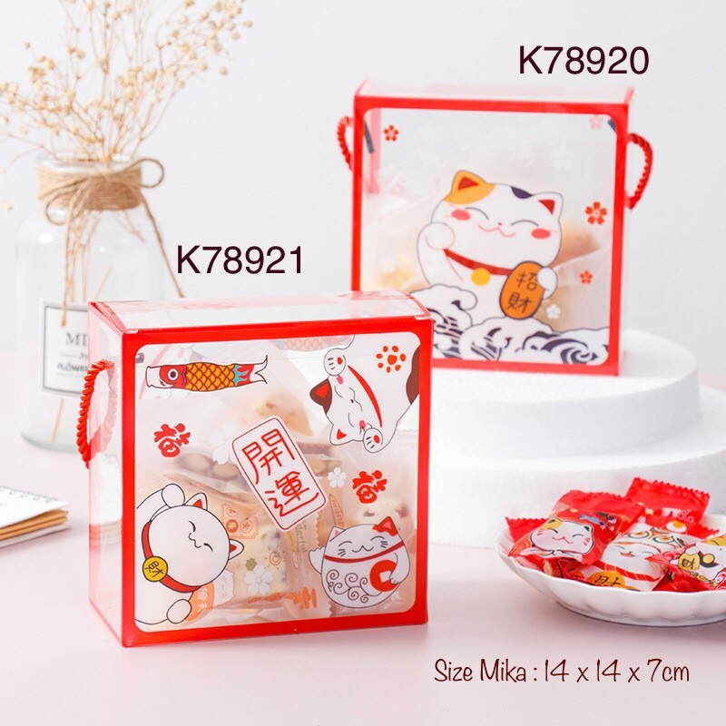 

(5pcs) Kotak Sincia Mika K7892 Gable Box Imlek dus Kue | K78