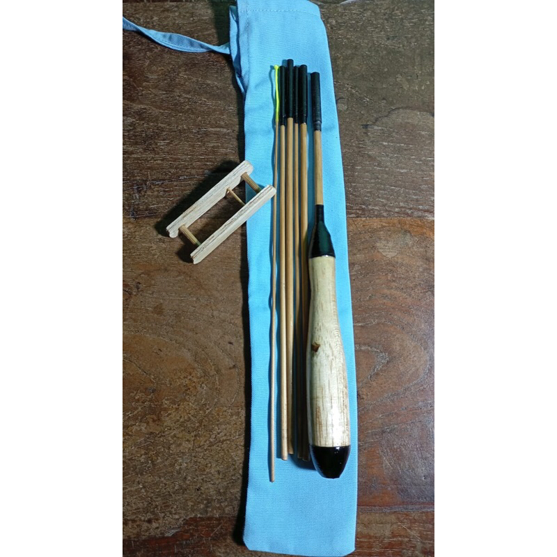 joran tanago bambu serut 120cm dengan gagang kayu