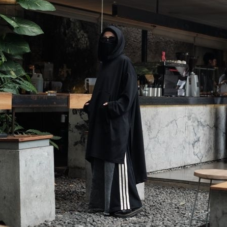 TA BY TRZ - Long Hoodie Black Of The Day - Long Hoodie OTD