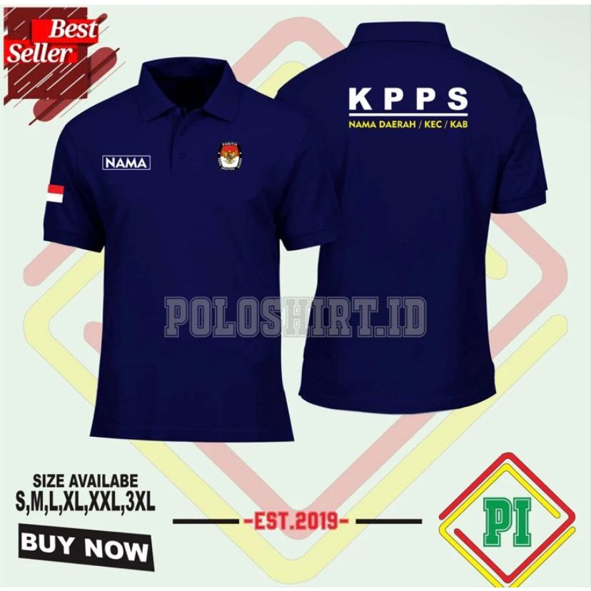 Poloshirt Kaos Kerah KPPS Fee Nama & Daerah / Kaos Kerah KPPS