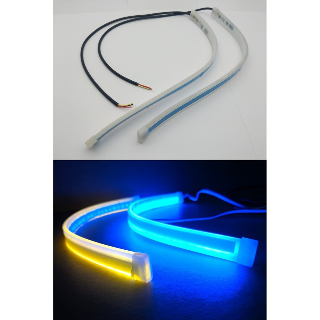 Lampu Alis DRL Lampu Alis LED Flexible 2 Mode 30 Cm Waterproof Lampu Alis Running 30 Cm Universal Se