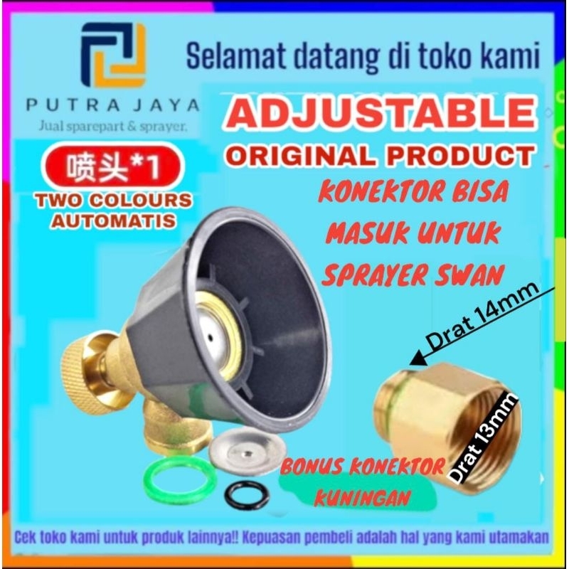 NOZZLE ADJUSTABLE KONEKTOR SPRAYER DRAT SWAN