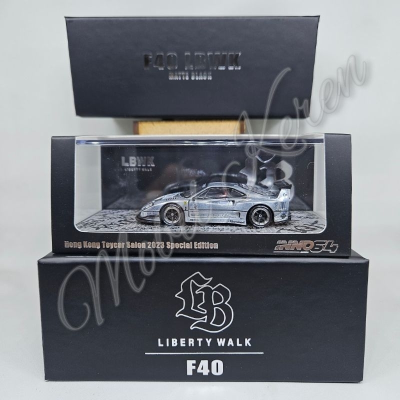 Diecast Inno 64 CHASE CAR Hong Kong Toycar Salon 2023 Special Edition Liberty Walk Ferrari F40 Silve